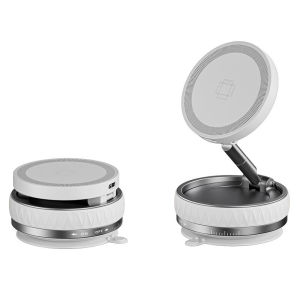 15W Wireless Car Charger MountMagnetic Vacuum Suction 360° Rotatable Foldable Portable Multi-Scenario Phone Stand for All Phone