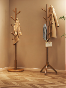 JIAJIESHI | Easy Assembly Oak Wood Coat and Bag Hanger