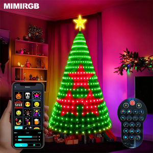 Đèn Giáng Sinh Thông Minh RGB 400 Đèn LED Với Điều Khiển Từ Xa Và Ứng Dụng Đèn Trang Trí Đổi Màu Cho Ngày Lễ