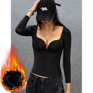 chaqi | Thermal Warmth Underwear Bra Pads Heating Seam-free Slimming V-neck