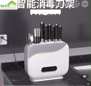 HỘP CÀI DAO THỚT ĐŨA THÌA ĐA NĂNG CÓ HỆ THỐNG KHỬ TRÙNG VÀ SẤY KHÔ THÔNG MINH (Có thể để bàn hoặc treo tường) "BAHAMAR" giúp loại bỏ vi khuẩn ẩn náu trong dụng cụ nhà bếp.