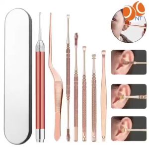 Pembersih Telinga Korek Kuping Ear Spoon LED 7 PCS dan 9 PCS / Set Pembersih Telinga Korek Kuping Ear Spoon Tool 9 PCS / Pembersih telinga 1 set full Pembersih telinga led kamera Pembersih telinga kamera