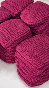 หมวกพระ แก่นบวร สีน้ำตาลเข้มเปลือกมังคุด หมวกไหมพรม