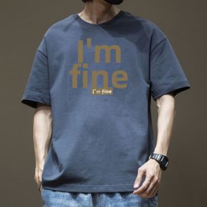 JIANMUJI | Short Sleeve Loose Fit Cotton T-Shirt Heavyweight Stylish Casual Summer Wear