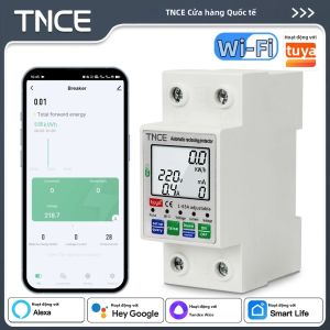 Cầu Dao Điện Thông Minh TNCE Tuya 1-63A Tích Hợp Bảo Vệ Quá Áp/thiếu Áp Và Rò Rỉ Điều Khiển Từ Xa Qua WiFi