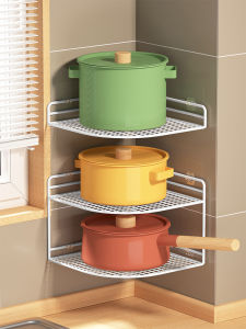 Corner Multi-level Storage Rack Wall Mount No Drilling