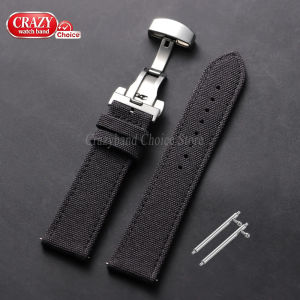 Quick Release Nylon Leather Strap 20mm22mm Butterfly Buckle Business Universal for Omega for Seiko Watch Band Women Men Bracelet