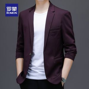 Lormen Mens Casual Business Suit Jacket New 2024 Iron-Free Polyester Fiber Standard Fit Single Button Fashion Urban Style