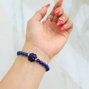 Q679 Vòng Kyanite 5li Mix Cỏ 4 Lá Lapiss Charm Bi Phay V10K Thủy và Mộc - Phong Thuỷ TUDO P