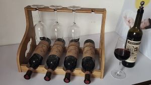 【LOCAL SELLER】1pcs Wine Glass Rack - Bamboo Holder Cup Hanging Shelf Organizer for Home Bar Restaurant