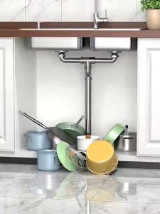 Rak Panci Wastafel Dapur Di Bawah Rak Rak Pot Rak Panci Susun Rak Bawah Wastafel Rak Dapur Stainless Steel (3/4 Tingkat)