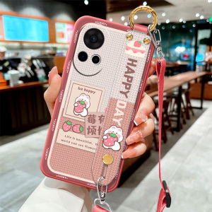 Huawei Nova12 Phone Case Soft Silicone Protective Cover with Strap Creative Design Full Edge Protection for Nova12 pro Ultra