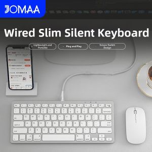 JOMAA | External Backlit Silent Ergonomic Thin USB Wired Keyboard