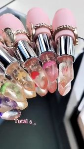New Arrival Color Changing Lip Balm Long-lasting Lip Care Jelly Lipsticks Non-stick Cup Transparent Dried Flower Moisture