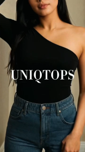 Mira top Elegant One-Shoulder Double lining Blouse with sizes xs-xxxl