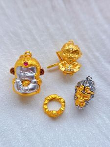 S925 Antique Silver Gold Plated Pendant Running Ring Engraved Golden Monkey Baby Fresh out Fashion Jewelry Accessory