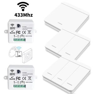 Wireless Light Wall Switch RF 433Mhz Remote Control 1/2/3Gang Interruptor Smart Lighting Switch For Lamp LED 10A 110V 220V