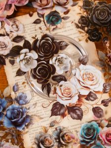 Romantic Vintage Large Flower PET Stickers for Scrapbooking Decorative Material Sticker DIY Patchwork Rose Appointment