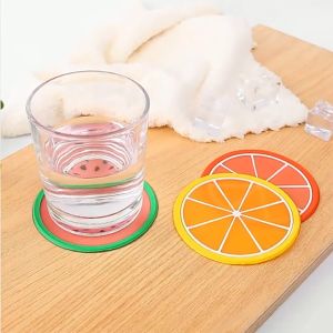 Miếng lót ly cốc silicon hình hoa quả tươi mát Chống Trượt(9cm) - Miếng lót ly trái cây dễ thương-NIEVE