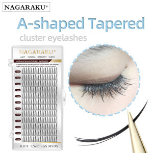 NAGARAKU A Shape Tapered Flat Base Individual Eyelash Extension Spikes lashes natural mink false eyelashes makeup lash