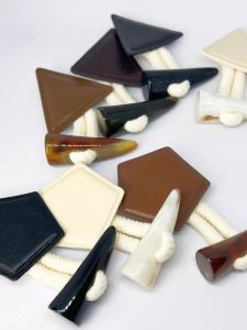 High-End Leather Black Coat Button Woven Woolen Dark Match All-Purpose Buckle Clothing Fastener Sewing DIY Accessory