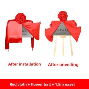 Red Silk Ribbon Banner Opening Ceremony Display Stand Ribbon Cutting Ceremony Business Grand Opening Copper Plaque