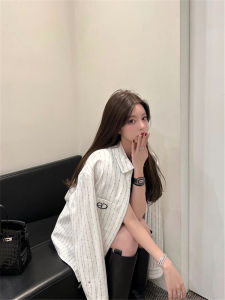 เสื้อเชิ้ตแขนยาวผู้หญิงฤดูใบไม้ผลิและฤดูใบไม้ร่วงดีไซน์ใหม่เสื้อแจ็คเก็ตมีซิปลายทางรูปหัวใจตัวอักษรฝรั่งเศส