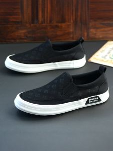 British Design Style Casual Breathable Soft Bottom Canvas Shoes Mens Fashion High-End Feeling One-Step-On Comfortable Shoes