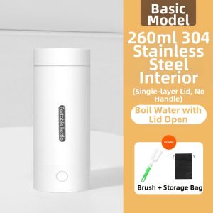 Portable Electric Water Heater Cup Travel Insulated Heating Stainless Steel Beverage Mug Adjustable Temperature Kitchen Appliance