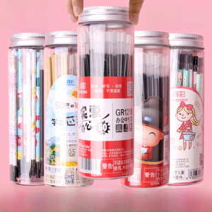 Truecolor Neutral Pen Refills 0.5 Black Full Needle Tube Student Exam Carbon Black Bullet Head Water Pen Replacement Core 0.38 Blue Red Pen Core 60 Pieces Set