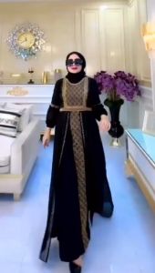 Abaya Arab RUKHAYYA Bordir Mewah Bahan Jersey Mix Ceruty Mode Terbaru