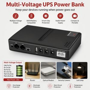 Mini UPS Backup Power Supply 5V 9V 12V 15V 24V POE for WiFi Router Modem CCTV Network Equipment No Battery