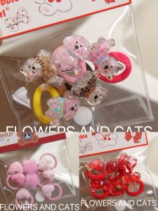 Adorable Cartoon Thumb Hair Ties for Girls High Elasticity Non-Damaging Baby Toddler Princess Hair Bands Hair Ropes