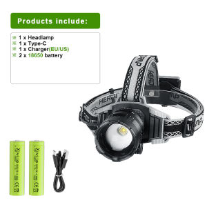 2026 Ultra Bright Headlight 200000000LM Powerful Headlamp Long Shot 5000M Rechargeable Headlight 18650 Outdoor Fishing Lantern