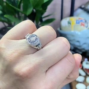 Pharaoh🍓Cincin Pria Berdoa Tangan Vintage Cincin Terbuka yang Dipersonalisasi Cincin Terbuka Kreatif Modis