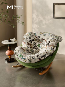 Modern Luxury Butterfly Chair Original Design Reclining Sofa Single Person Rocking Chair Wooden Frame Handmade Artistic Pattern