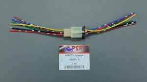 Soket + Lawan Kabel 6 - Kabel Cable Cabel Socket Fitting Cop Konektor Untuk Sambung Kabel 6 Pin Skun