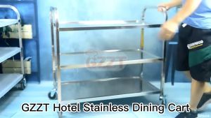 3 Shelf Stainless Steel Cart Kitchen Thickening Serving Trolley Cart With Wheels For Hotel Restaurant