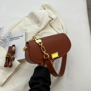 CKGR Trendy Small Saddlebag Womens Shoulder Bag Magnetic Clasp Closure Soft Leather Leisure Casual Style Unique Design