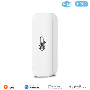 1/2/4pcs Tuya WiFi Smart Temperature And Humidity Sensor Battery Powered Support Smart Home Security Work With Alexa Google Home