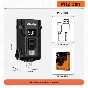 Alonefire | Alonefire M12 EDC Đèn Pin LED Mini Đèn Kép Móc Khóa Đèn Pin Chống Nước Cắm Trại Du Lịch Khẩn Cấp Đèn Cầu Thang Sạc Hợp Kim Kẽm