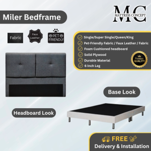 Mattress Concept Miler Divan Bedframe Pet Friendly Fabric/FauxLeather/Fabric All Size Available
