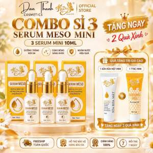 COMBO SỈ 3 SERUM MESO FAIRY mini 10ML Hỗ trợ dưỡng sáng cấp ẩm sâu căng bóng da (tặng 1 Sữa Rửa Mặt mini + 1 TTBC mini + 1 Kẹp Tóc)
