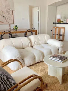 Cream Style Camaleonda Scandinavian Small Apartment Tofu Block Cashmere Module Clouds Pack Bread Sofa