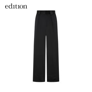 Slimming Effect Acetate Casual Pants Womens Summer New Style EBC2PATT08 Straight Leg Trousers Natural Waist Long Pants