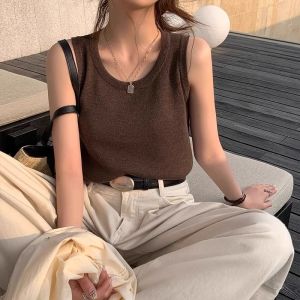 HUOLISI | Black and White Striped Ice Silk High-end Camisole Summer Thin