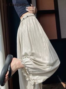 La Chapelle | Ice Silk Lace Bell Bottom Pants with High Waist Wide Leg Drape and Sun Protection