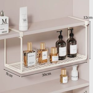 WUBUWEI | No-Drilling Required Metal Mirror Cabinet Hanging Shelf