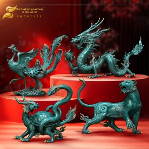 sanstyle | All Copper Four Divine Beasts Ornamental Figurine