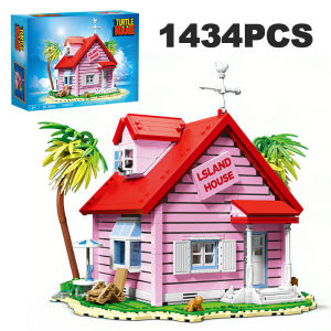 1434PCS Turtle House Building Blocks Set Japanese Anime Architecture Kame Immortal House Assemble Bricks Toy Gift for Fans Adult